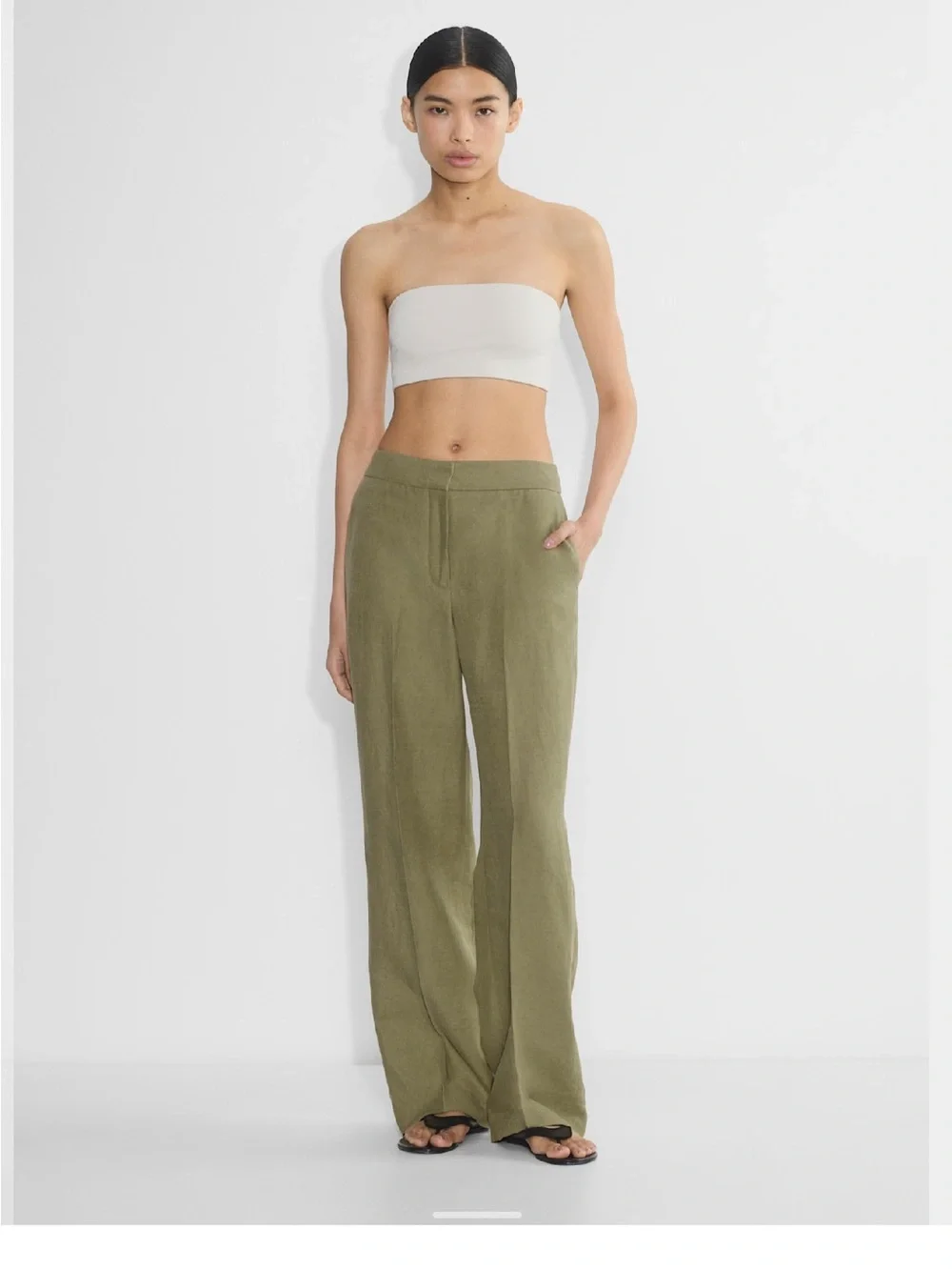 Aritzia Limitless Pant- Cruise Linen- size 2 - Sun-dried Olive Green - BNWT